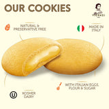 Grisbi Lemon Shortbread by Pasticceria Matilde Vicenzi, Sweet Lemon Cream Filled Patisserie Pastry Cookie, All-Natural, Kosher Dairy, Made in Italy