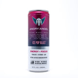 Angry Angel Ice Pop Blast Natural Energy + Focus Drink (12 count) - Zero Sugar - Natural Caffeine from Yerba Mate - CoQ10 - B Vitamins - 12 oz Cans
