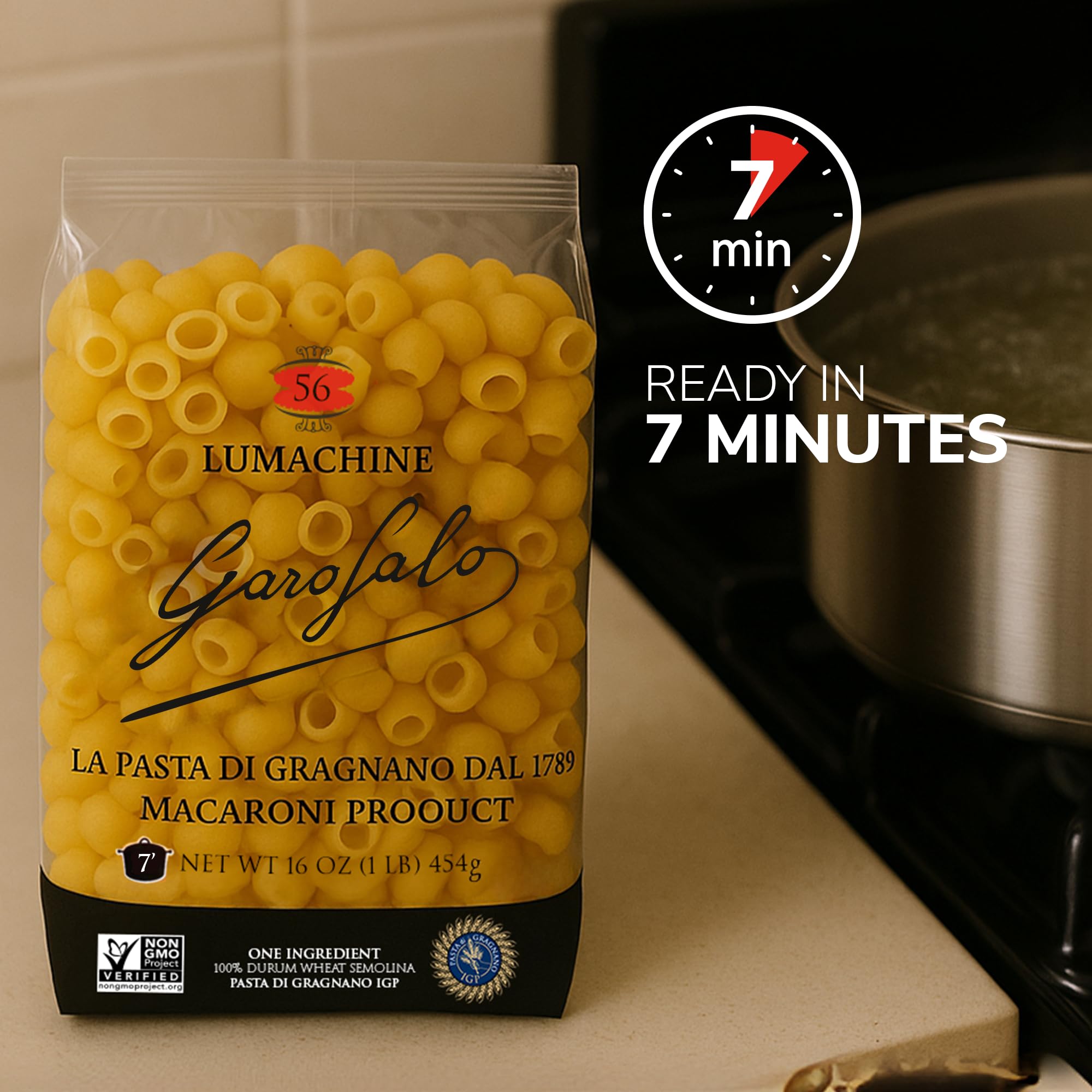 Garofalo - Premium Durum Wheat Semolina Lumachine Pasta, Italian Made, Bronze-Drawn, Al-Dente, One-Ingredient Pasta (2 pack)