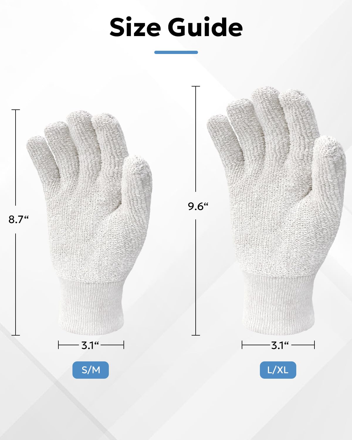 Evridwear Silver Polishing Gloves Polish Cleaning Glove Mitt for Sterling Silver Brass (L/XL)