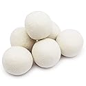 EcoJeannie (WB0006-6 Pk Wool Dryer Balls - Premium XL Organic Eco-Friendly Natural Unscented Non-Toxic Felt Laundry Balls, Anti-Static, Chemical Free