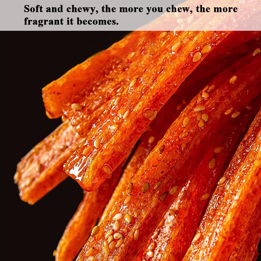 4 Packs Latiao Spicy Strips,Latio Spicy Gluten Classic Chinese Snacks,Vegan,Low Sugar and Low Calories,??,La Tiao