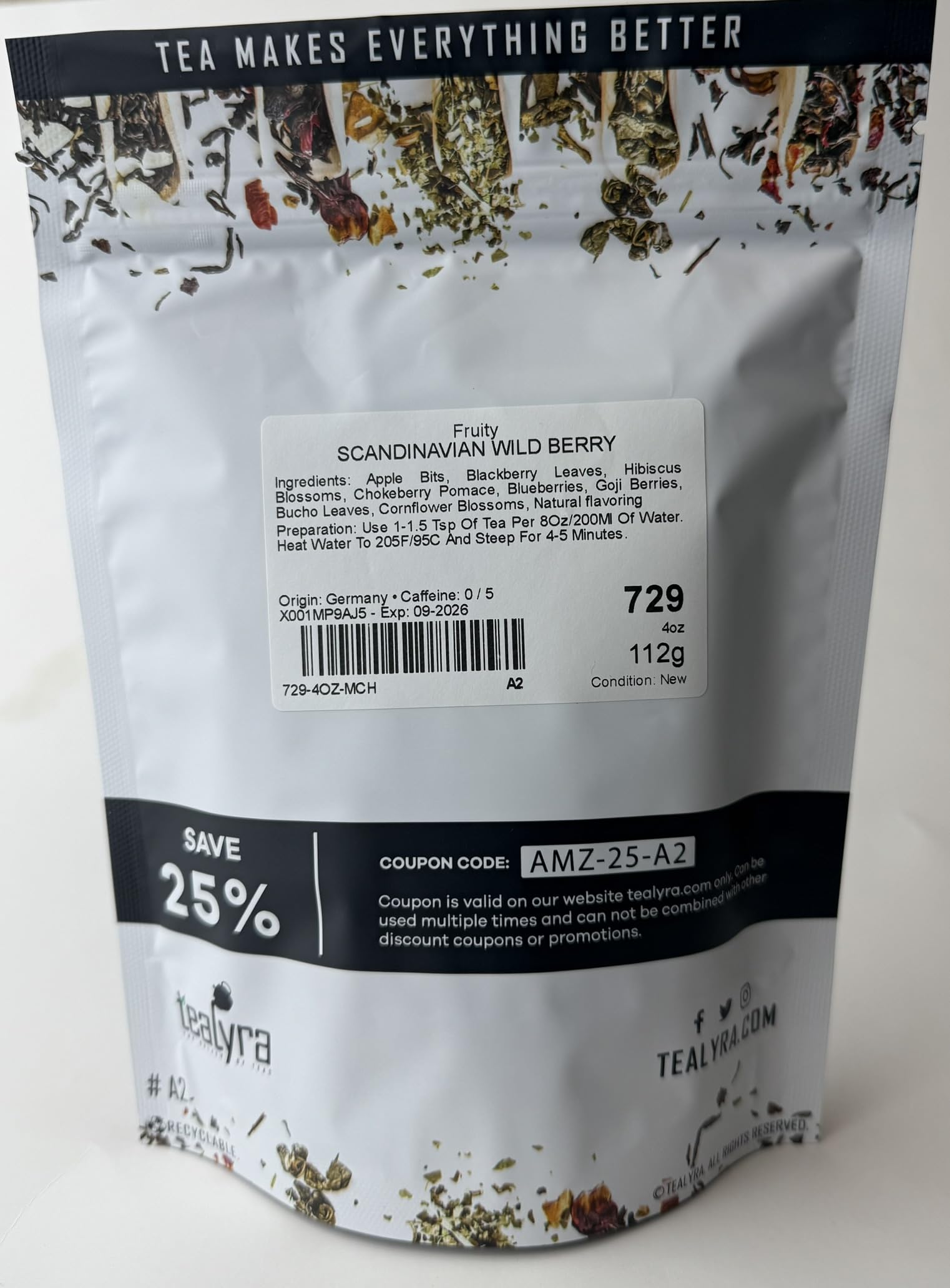 Tealyra - Scandinavian Wild Berry - Health Tonic - Black Currant - Goji - Hibiscus - Herbal Loose Leaf Tea - Relaxing - Caffeine-Free - 112g (4-ounce)