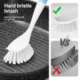 CQT Kitchen Diffusion Type Scrub Brush for Cleaning Dishes Pots Pan Sink and Bathroom with Comfortable Long Handle 4pack (Blue)