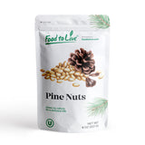 Food to Live Dry Roasted Pine Nuts, 8 Ounces- Naturally Tasty and Crunchy, Nutritious and Delicious, Perfect for Cooking, Baking and Snacking, Vegan