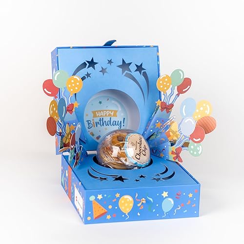 Happy Birthday Bloom Box by Send A Cake with 4 Individually Wrapped Gourmet Cookies (Lemon, Peanut Butter, Chocolate Chip, Oatmeal) - Ready to Gift