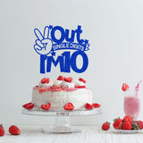 Blue Glitter Out Single Digits I'm 10 Cake Topper, Double Digits 10, for Boys Girls 10th Birthday Decorations, Happy 10th Bithday Decorations