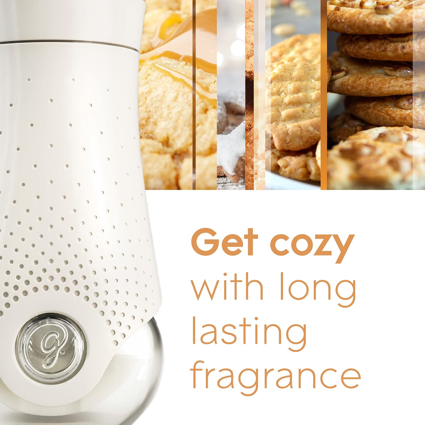 Glade PlugIns Refills Air Freshener Starter Kit, Scented and Essential Oils for Home and Bathroom, Cookie Caramel Rush, 0.67 Fl Oz, 1 Warmer + 1