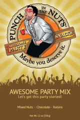 Punch in the Nuts Trail Mix - MADE IN THE USA Snacks - Mixed Nuts, Chocolate, Raisins - Gag Gifts for Men