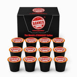 Banned Coffee ™ Strongest High Caffeine Coffee Pods for Keurig ® Brewers - Extra Strong Medium Dark Roast K-Cups - Bold Flavor, Smooth Finish - 12
