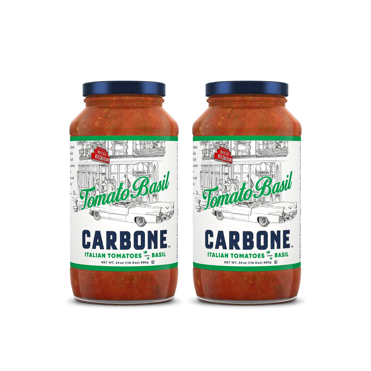 Carbone Tomato Basil Pasta Sauce, Italian Tomato Sauce, 2 Pack (24oz)