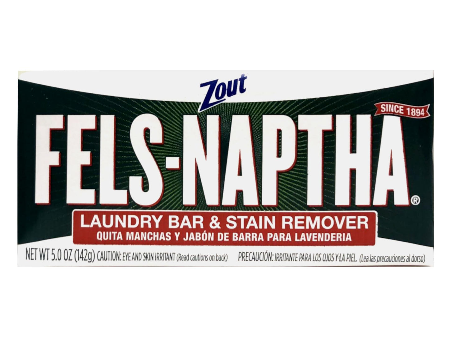 Fels Naptha Laundry Soap Bar & Stain Remover - Pack of 2, 5.0 Oz per bar