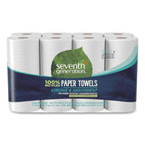 Seventh Generation 2-Ply Paper Towels, 11" x 5 7/16", 100% Recycled, White, 156 Sheets Per Roll, Pack of 8 Rolls