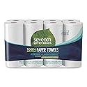 Seventh Generation 2-Ply Paper Towels, 11" x 5 7/16", 100% Recycled, White, 156 Sheets Per Roll, Pack of 8 Rolls