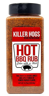 Killer Hogs HOT BBQ Rub | Championship Grill Seasoning for Beef, Steak, Burgers, Pork, and Chicken | 19.8 oz