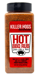 Killer Hogs HOT BBQ Rub | Championship Grill Seasoning for Beef, Steak, Burgers, Pork, and Chicken | 19.8 oz