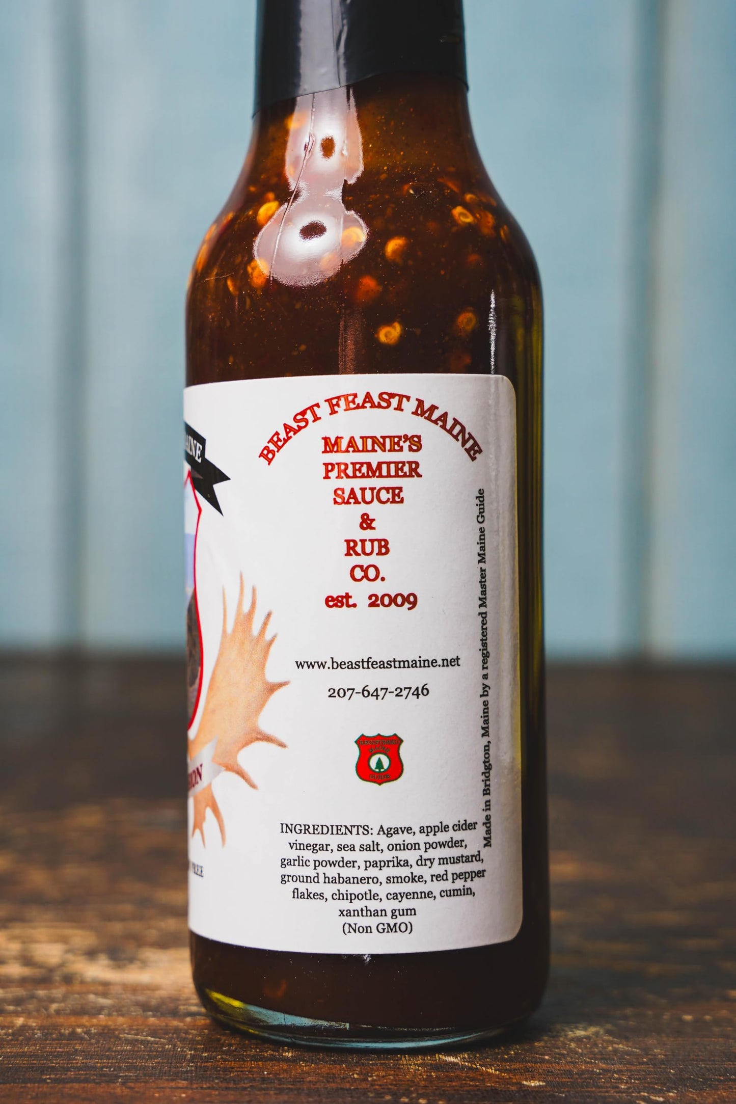 Beast Feast Maine Chad's Obsession Hot Sauce, Organic Blue Agave, 6 FL. OZ., Habanero & Chipotle Blend, Not Too Sweet with Just Right Heat