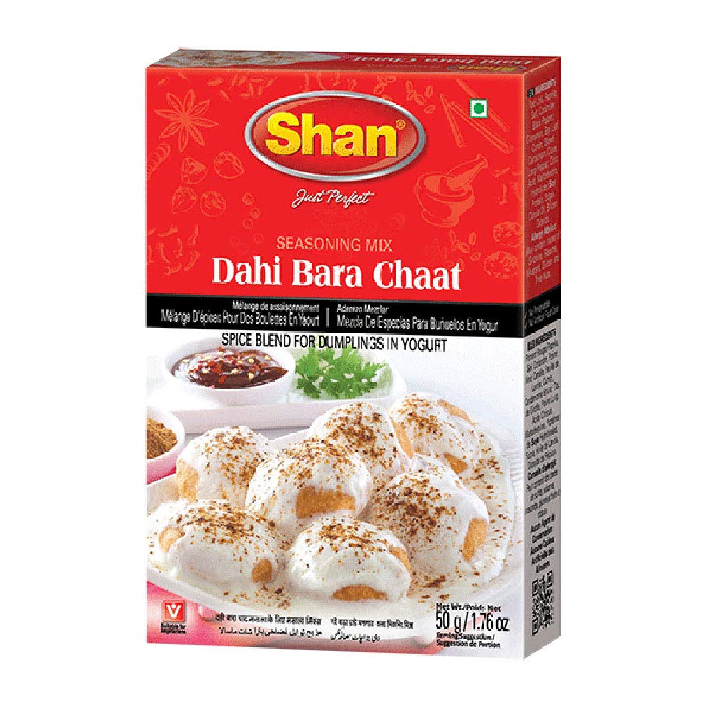 Shan Dahi Bara Chaat Seasoning Mix 1.76 oz (50g) - Spice Powder Blend for Traditional Dumplings in Yogurt - Suitable for Vegetarians - Airtight Bag in