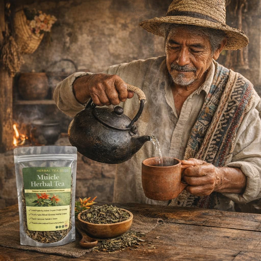 Muicle Herbal Tea - Hojas de Mexican Honeysuckle (Justicia spicigera) - Jumbo Size - Net Wt. 113 g (4 oz) - Natural Sun-Dried Loose Leaves