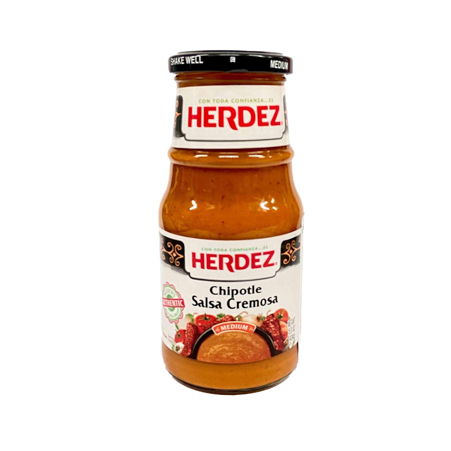 Herdez Authentic Mexican Medium Hot Sauces 15.7 Oz Gluten Free (Chipotle Salsa Cremosa, 2 Pack)