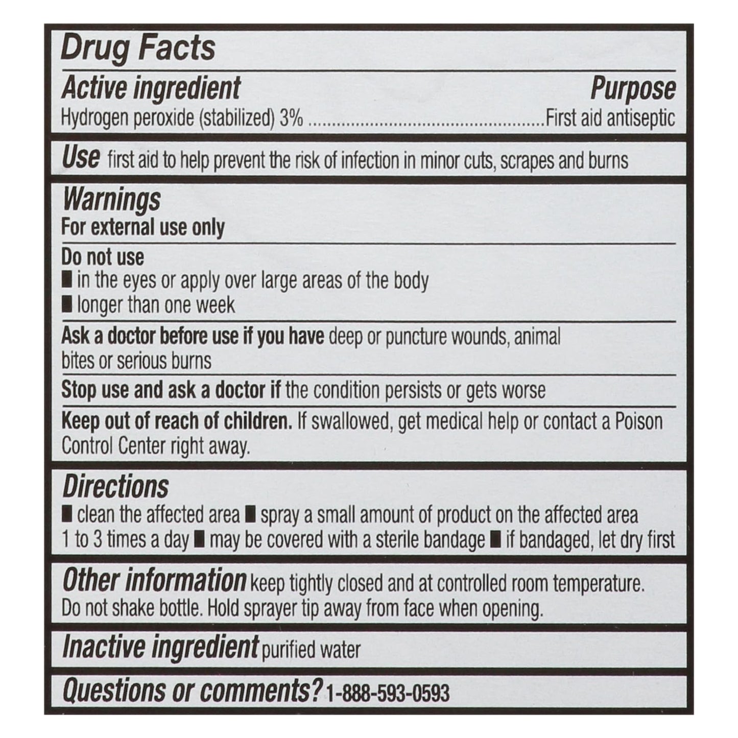 LEADER Hydrogen Peroxide Spray Bottle First Aid Antiseptic 3% Solution - Multi-Purpose Cleaner, Gentle & Effective Disinfectant Spray for Home, Cuts