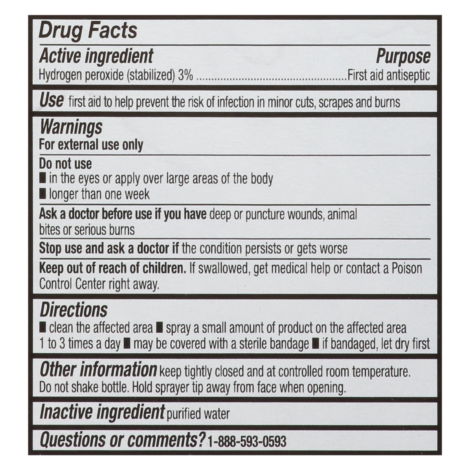 LEADER Hydrogen Peroxide Spray Bottle First Aid Antiseptic 3% Solution - Multi-Purpose Cleaner, Gentle & Effective Disinfectant Spray for Home, Cuts