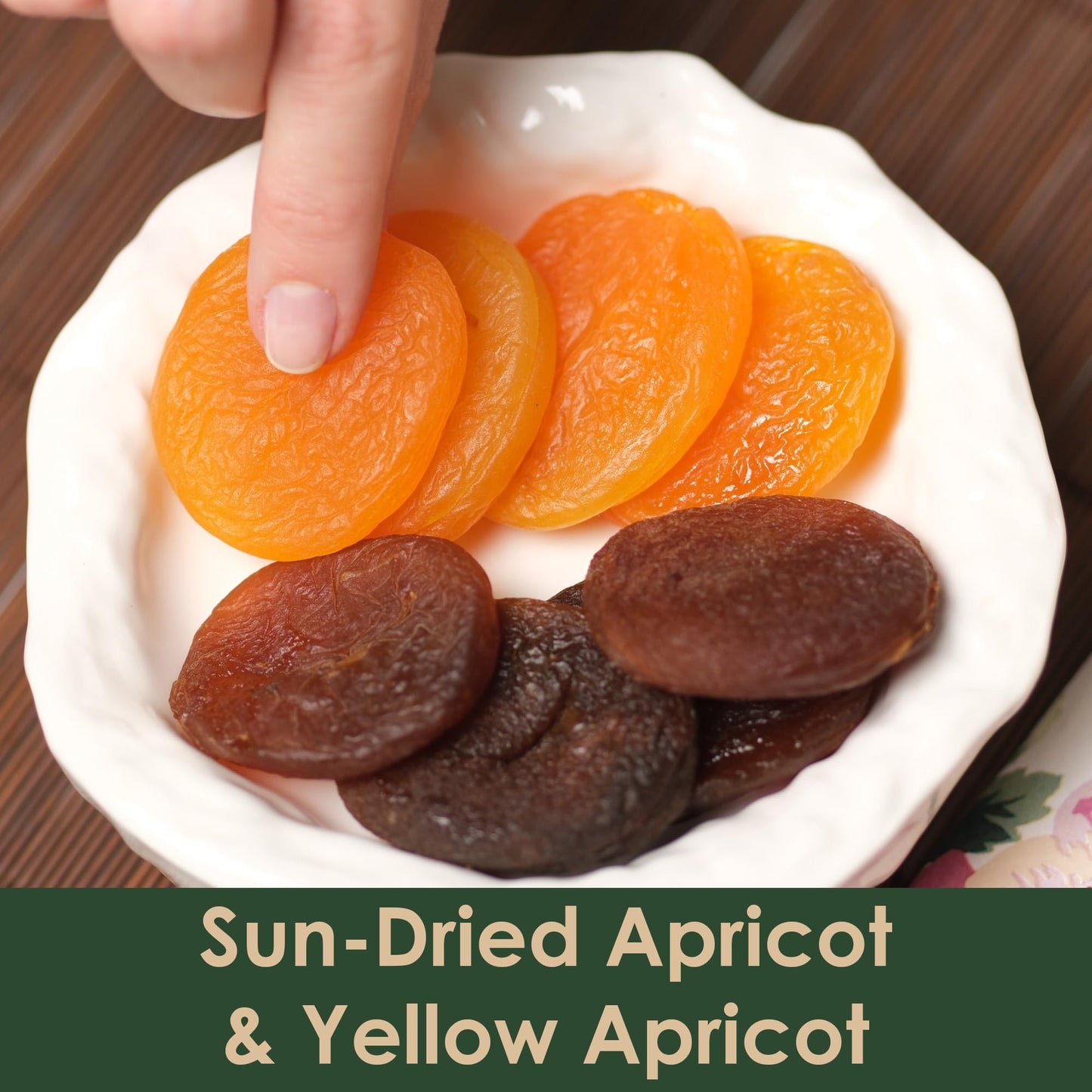 Premium Turkish Dried Apricots - Dark and Yellow Sun Dried Apricots, Naturally Sweet, No Sugar Added, Healthy Snack, 17.6 oz (500g)