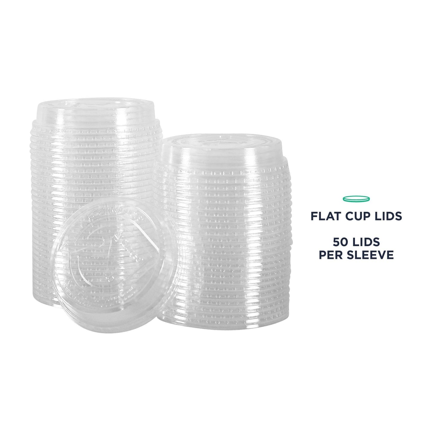 Eco-Products GreenStripe Compostable Plastic Cup Flat Lids, Case of 1000, Perforated Straw Hole, Fits 7 & 10oz Cups, Made From PLA Renewable Plant