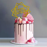 40 PCS Gold Happy Birthday Cake Topper Acrylic Cupcake Topper A Series of Birthday Cake Supplies Decorations 20 Styles