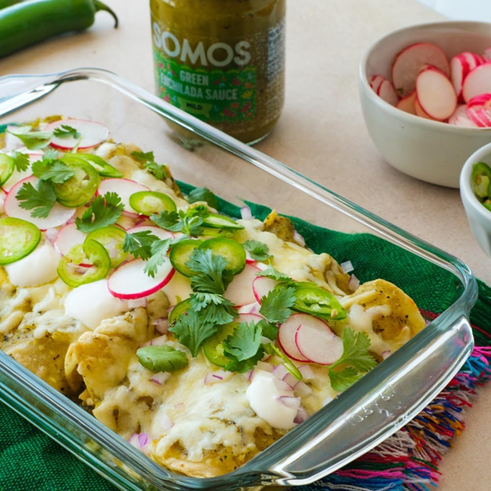 SOMOS Green Enchilada Sauce - Authentic Mexican Flavor & Trusted Quality - Gluten Free, Non-GMO & Vegan - Perfect for Enchiladas, Chip Dip | 8 oz Jar