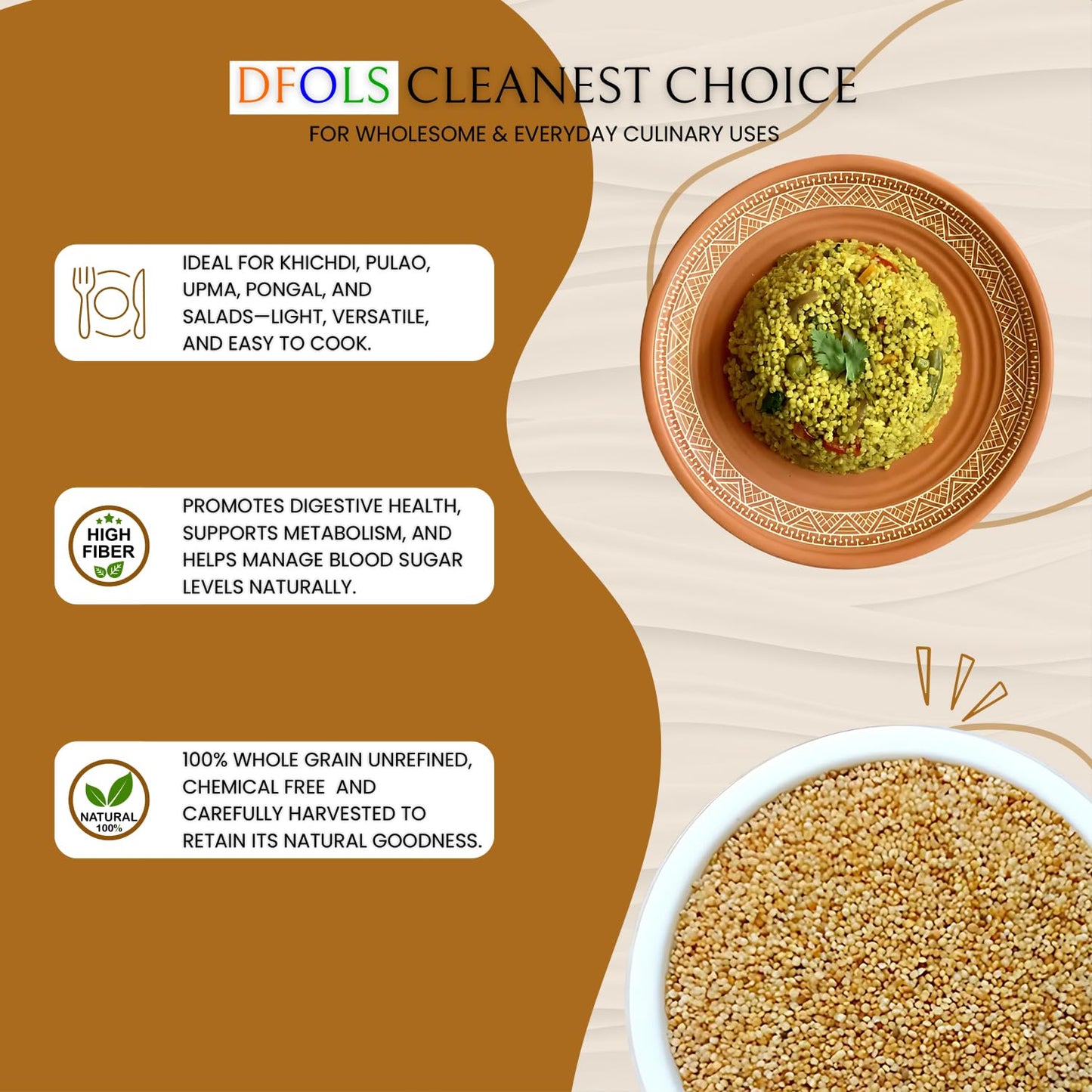 DFOLS Kodo Millet Whole Grain Mild Earthy Flavor for Cooking 0.55lb 8.82oz (250g) Premium Quality ??????