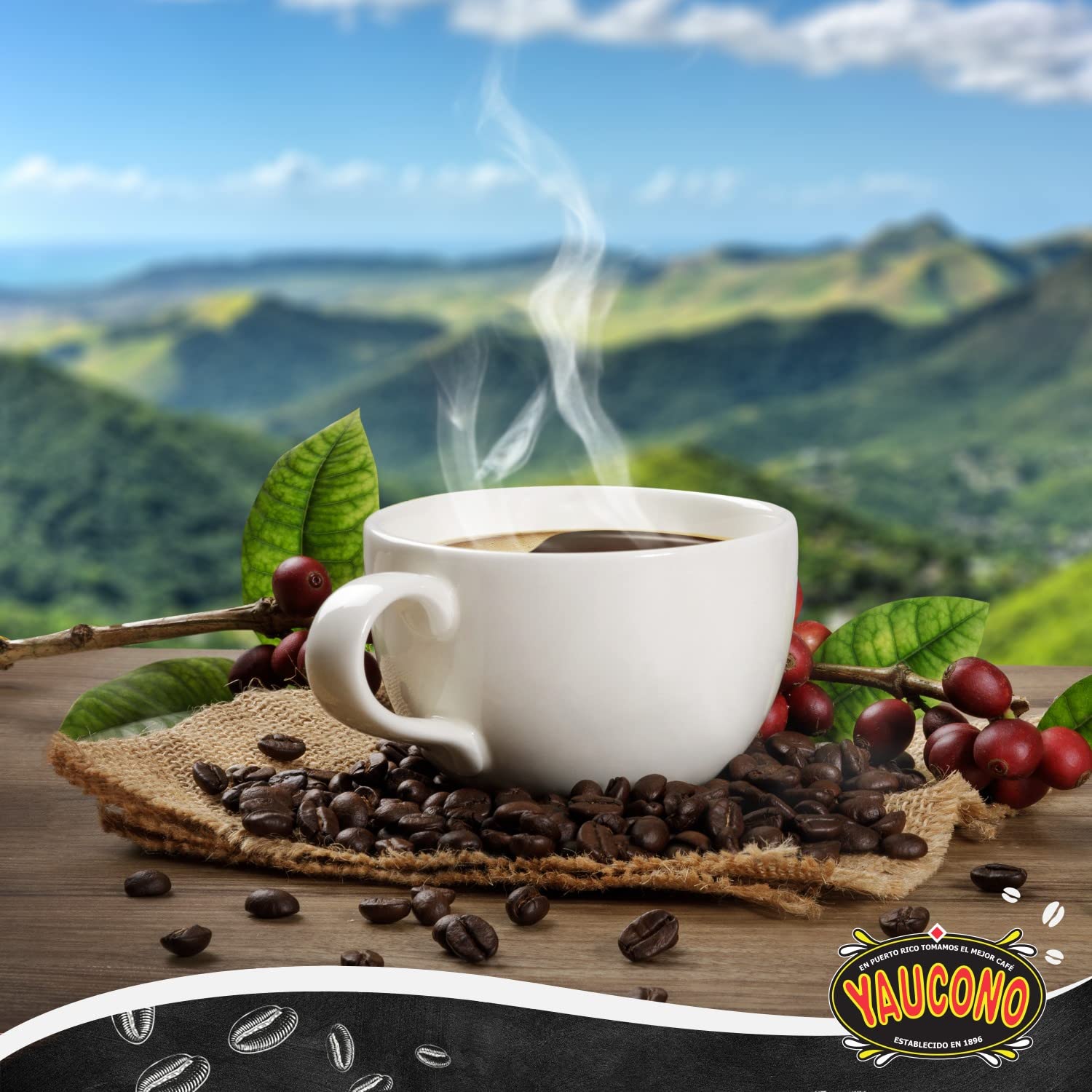 Yaucono Dark Roast Ground Coffee, Puerto Rico, 100% Arabica, 10 Ounce