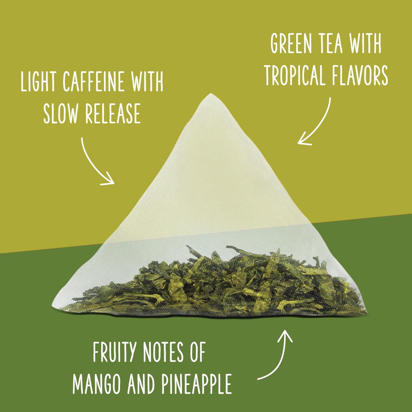 Two Leaves and a Bud Organic Tropical Green Tea, Whole Leaf Green Tea in Pyramid Sachets, Sencha Green Tea, 15 Count (Pack of 1)