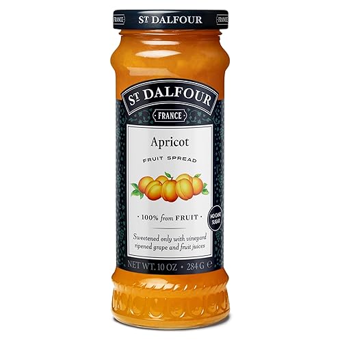 St. Dalfour Apricot Fruit Spread - 10oz - 100% from Fruit, No Artificial Ingredients, Non-GMO, No Cane Sugars, All Natural, Made in France