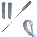 Retractable Gap Dust Cleaner Under Appliance Microfiber Duster Dust Brush with Extension Pole (36 to 49 inches) Cleaning Duster for Bed High Ceilings