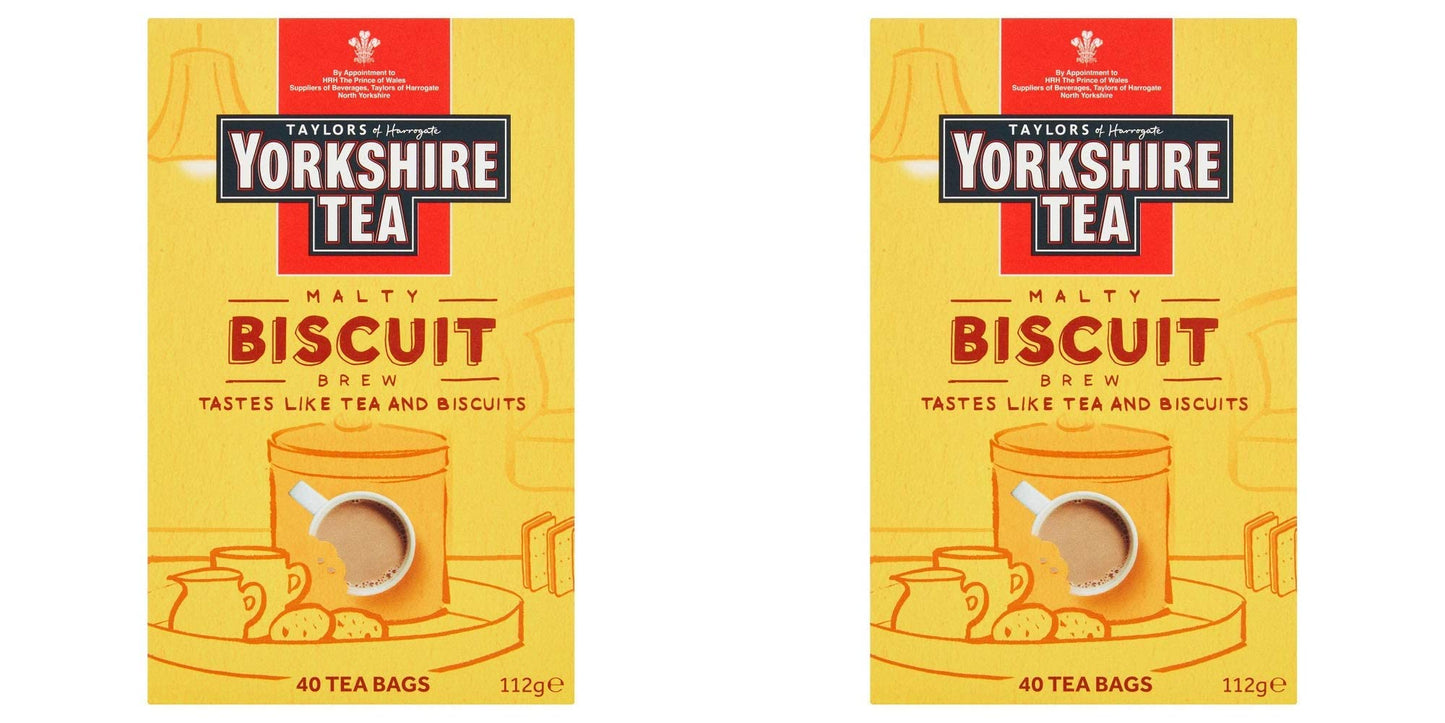 Tea Biscuit Brew 40 Tea Bags 100G, Malty Brew, 2 Pack