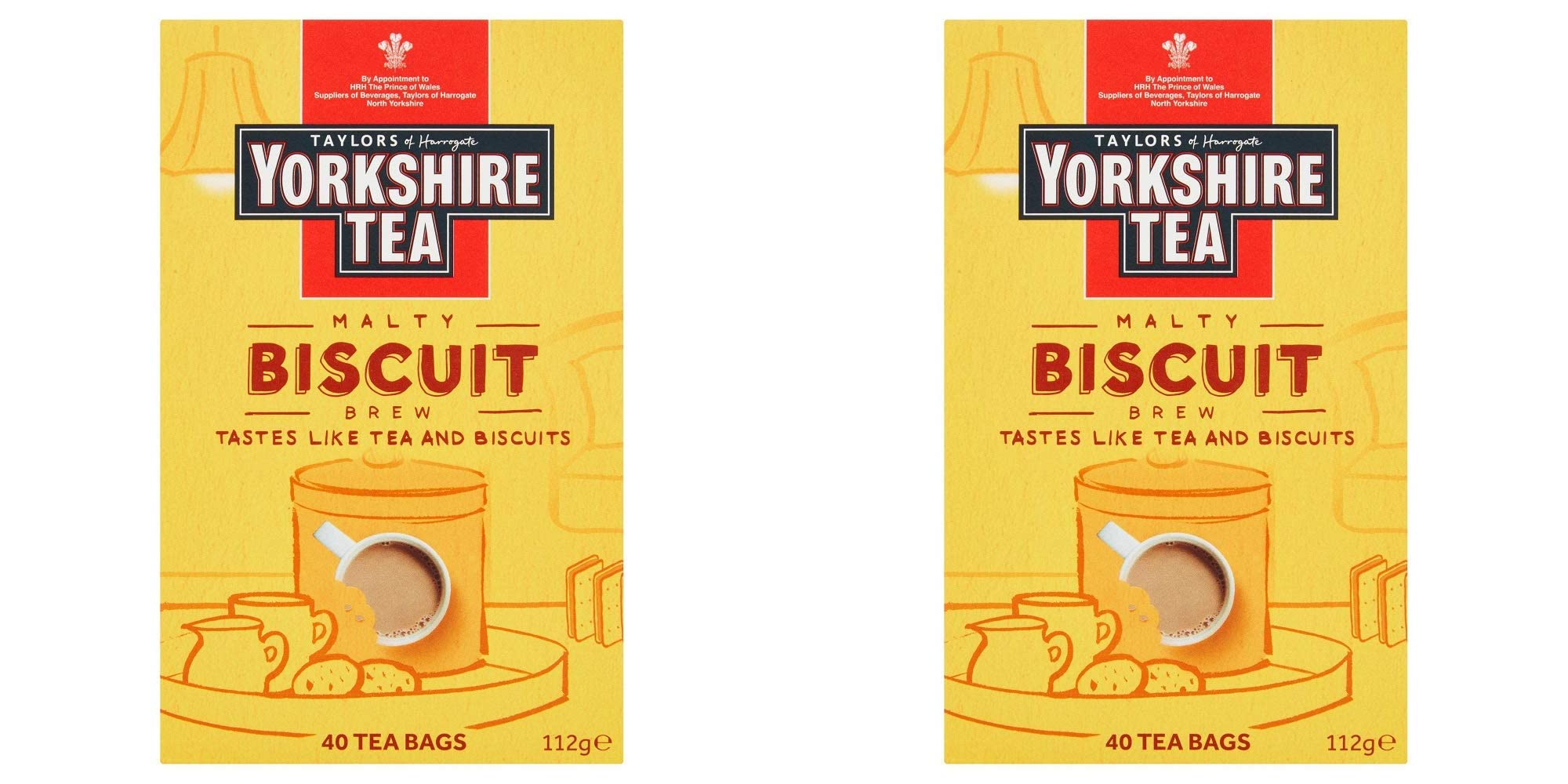 Tea Biscuit Brew 40 Tea Bags 100G, Malty Brew, 2 Pack