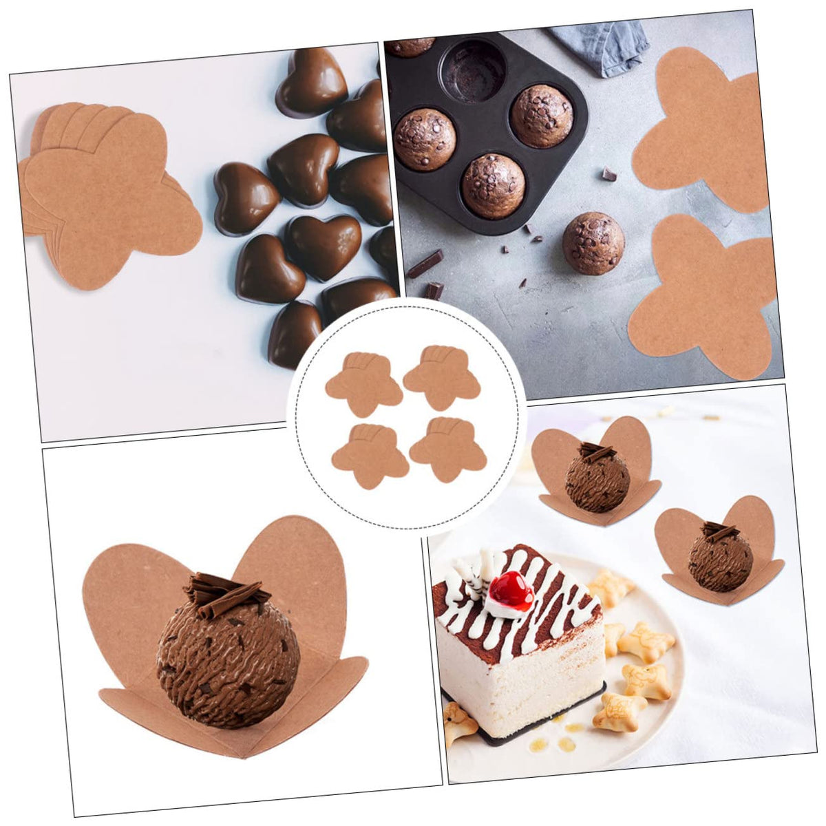 Hoement 50pcs Chocolate Truffle Wrapping Trays Cardboard Compartment Liners for Lightweight Paper Design for Special Occasions and Parties