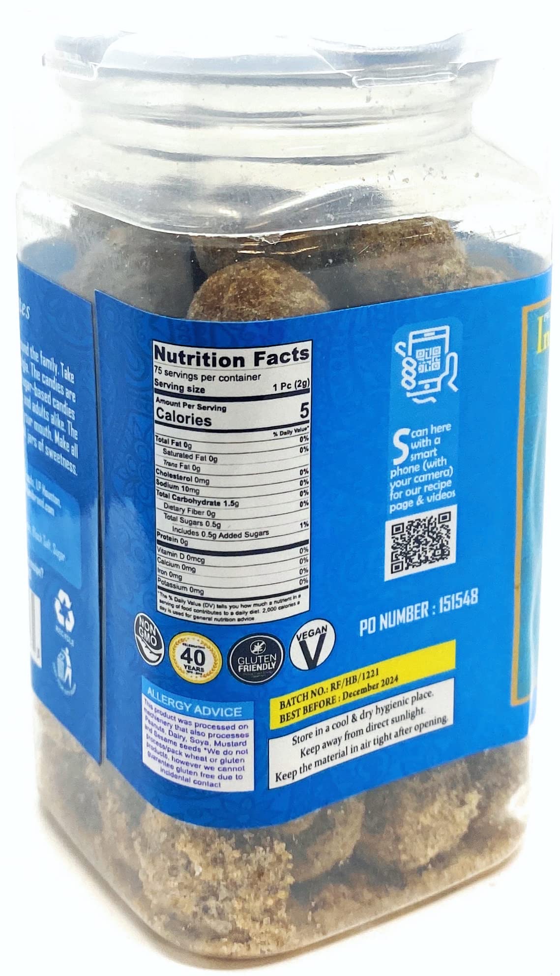 Rani Hing (Asafetida) Bites 5.25oz (150g) Vacuum Sealed, Easy Open Top, Resealable Container ~ Indian Tasty Treats | Vegan | Gluten Friendly | NON-GMO