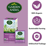Garden of the Andes Herbal Organic Decaf Lemon Verbena Hot Tea Bags, 0.9 oz, 20 Count (Pack of 3)…