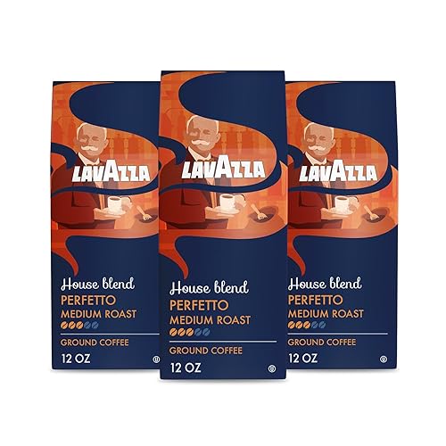 Lavazza House Blend Perfetto Ground Coffee, Medium Roast, 100% Arabica, 12 oz Bag (Pack of 3)