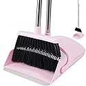 BSKLIN Broom and Dustpan Set for Home, 52” Long Handle Broom with Dustpan Combo Set with Dust Pan Teeth to Clean Hair Sweeping Set for Kitchen