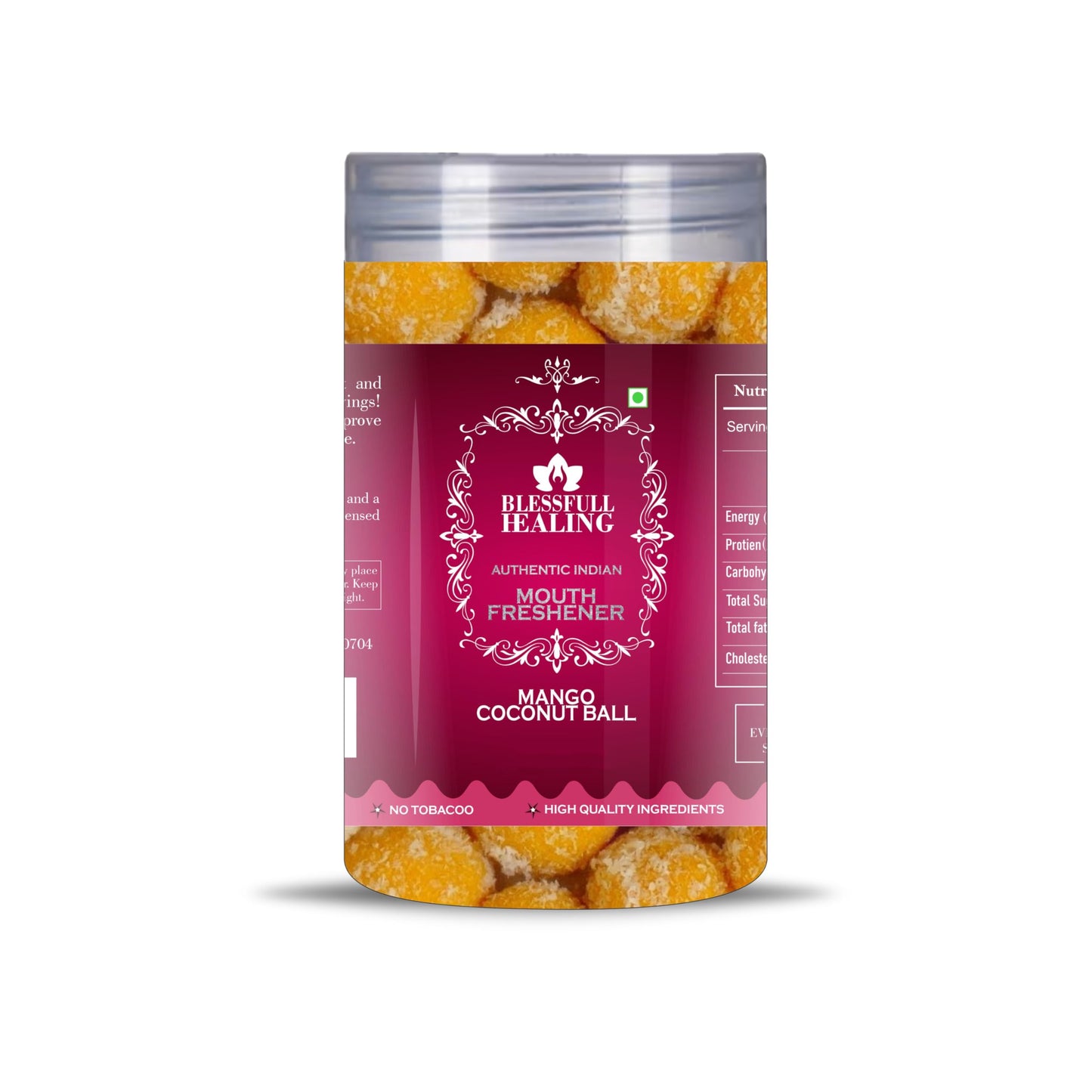 Blessfull Healing Mango Coconut Ball 5 Oz(Ounce) Airtight Container With Spoon
