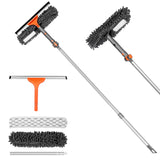 Chabatree Window Squeegee Cleaner Set 2-in-1 Window Cleaning Tool with Extendable Pole, Window Cleaning kit with Bendable Head for Indoor & Outdoor