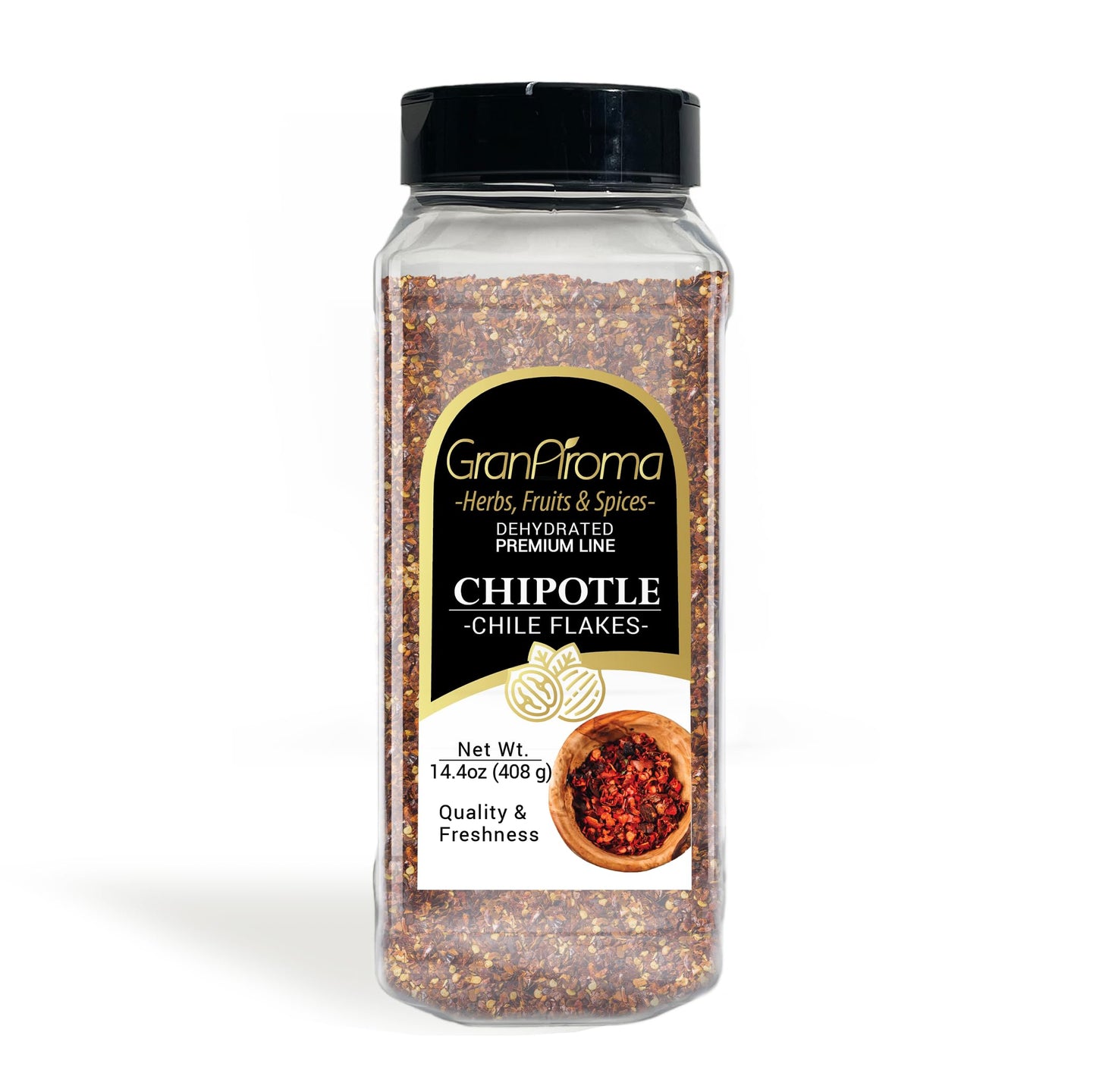 GranAroma Chipotle Morita Chile Flakes, Fruity Flavory, Salsas & Soups, Garnish (14.4 Ounce)