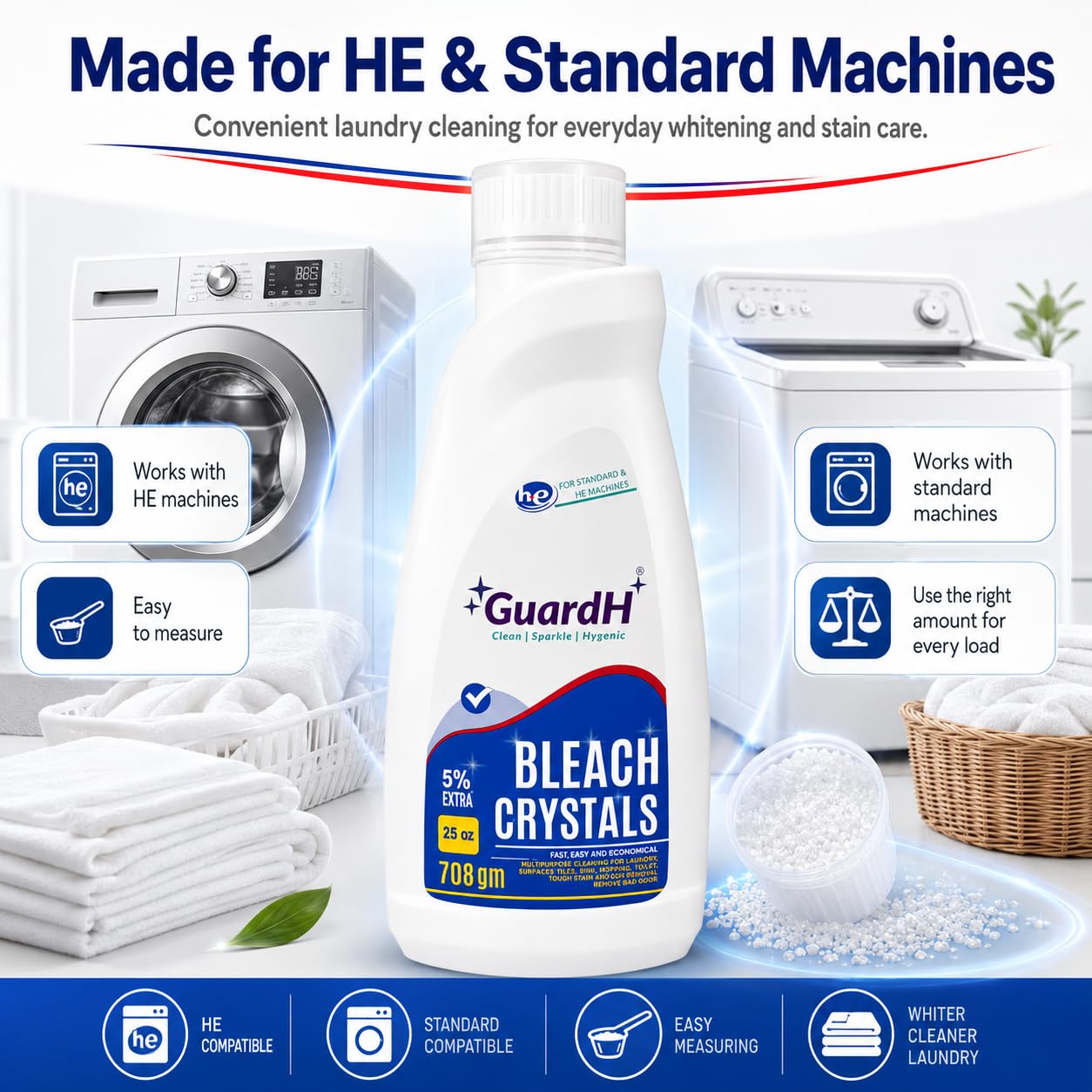 GuardH Bleach Crystals - Fine Granules - 25oz