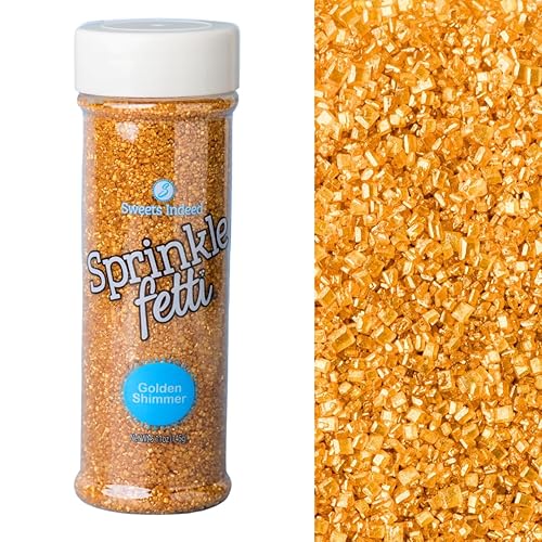 Sweets Indeed Gold Decorating Sugar - Gold Sanding Sugar Crystals for Baking & Decorating Cupcakes, Cookies, Cakes & Desserts - Wedding, Holiday