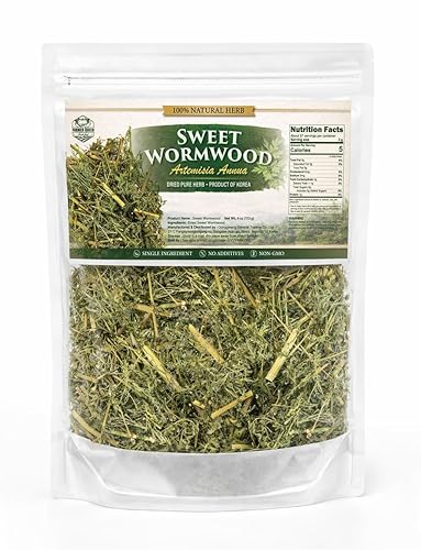 Dried Korean Sweet Wormwood Artemisia Annua (Dried Loose Leaves 4oz) Farmer Queen Tea Hand-Selected Leaves, Minimized Thick Stems Selected Mainly