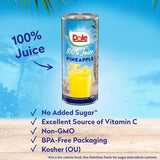 Dole 100% Pineapple Juice, No Added Sugar, Excellent Source of Vitamin C, 100% Fruit Juice, Packaging May Vary, 8.0 Fl Oz (Pack of 24)