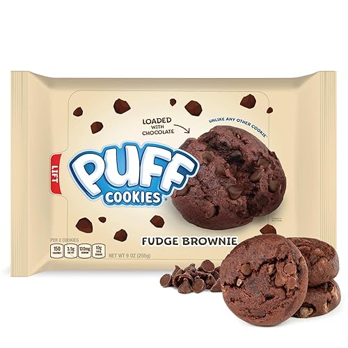 Puff Chocolate Chip Cookies, Ready-To-Eat Soft Baked Cookies, Loaded with Chocolate, 9 Oz Resealable Package, Unlike Any Other Cookie (Fudge Brownie)
